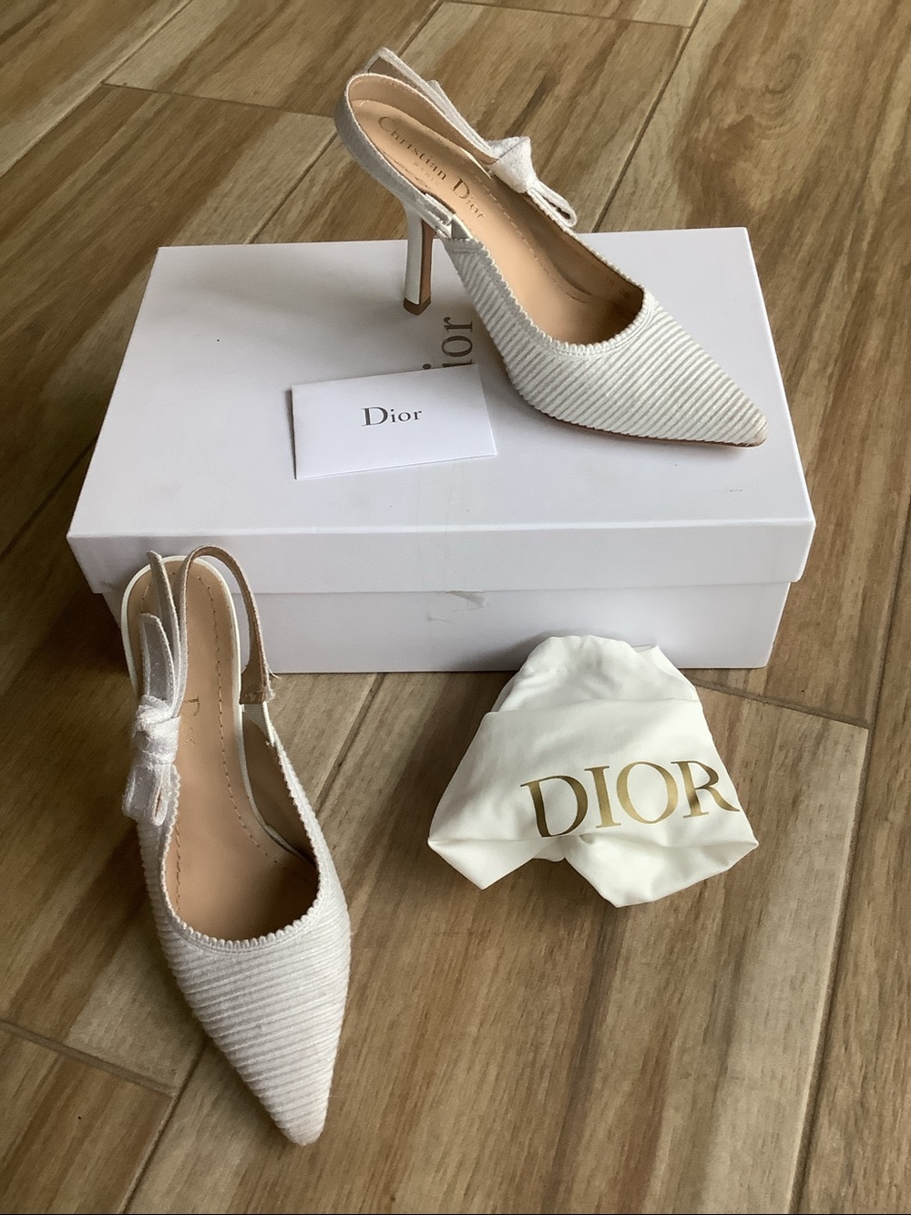 Dior J’Adior Slingback Pumps White Embroidered Cottom Slingback Eur. 36 D - Picture 2 of 15